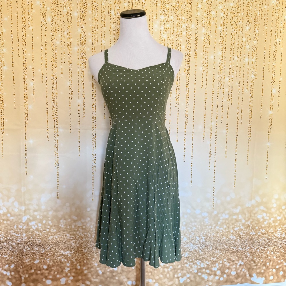Old Navy Green Polka Dot Midi Dress